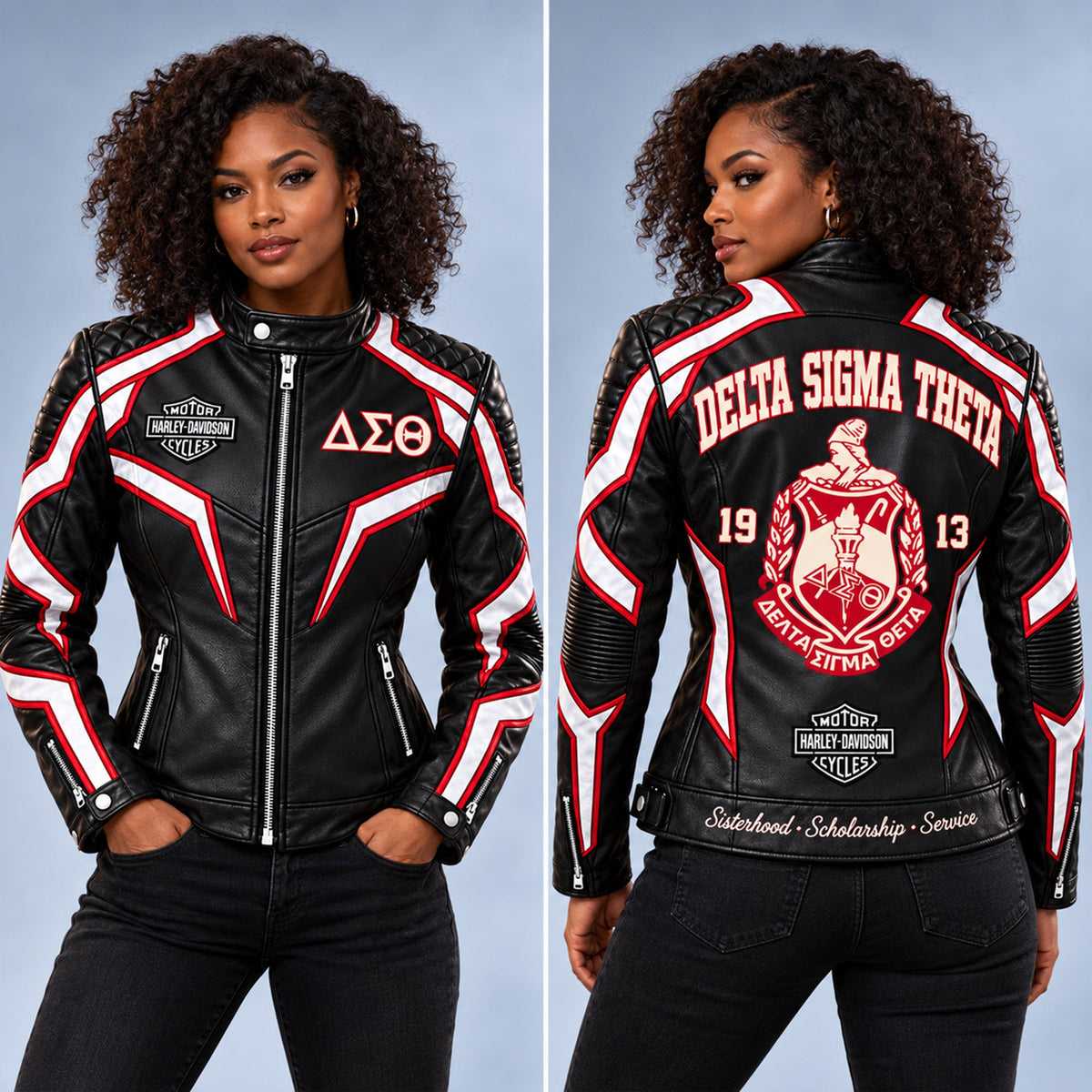 Women's Leather Moto Jacket ALK YPT DST 2010261
