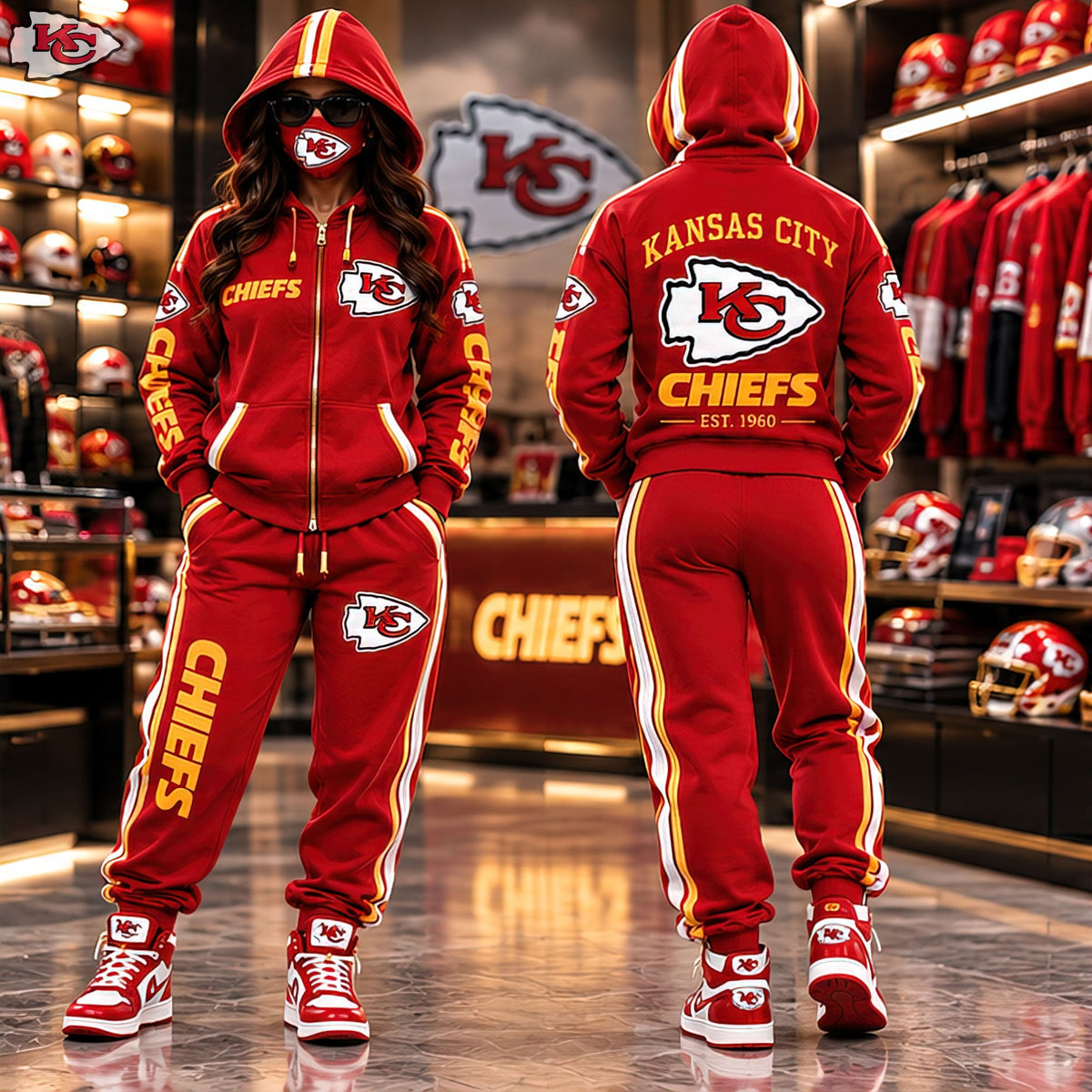 Premium Masked Hoodie Tracksuit Set HANNN TND KACI 2310269
