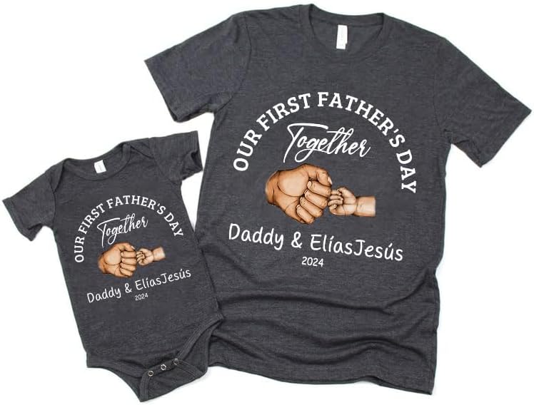 Personalized First Fathers Day Shirt, dad and Baby Matching Outfits, dad and Son Matching Shirts, Fathers Day Shirt