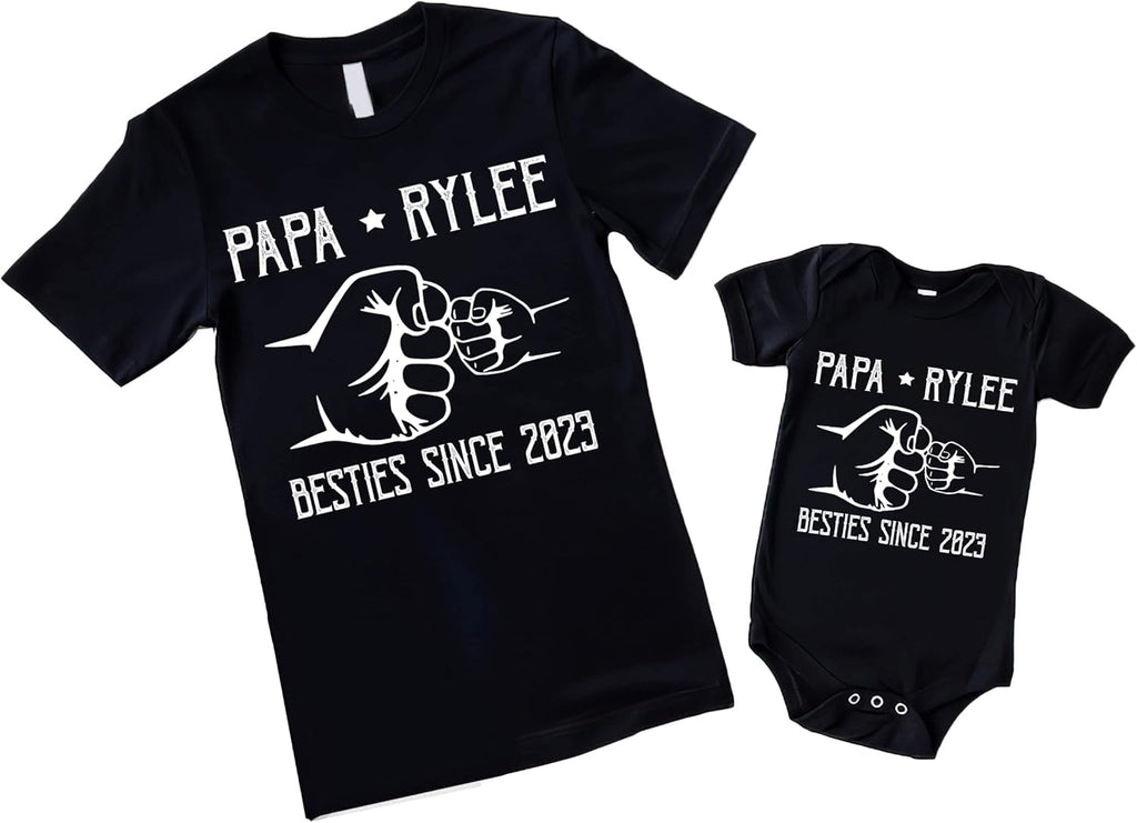 Personalized First Fathers Day Shirt, dad and Baby Matching Outfits, dad and Son Matching Shirts, Fathers Day Shirt