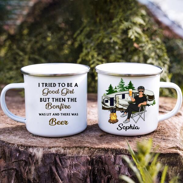 I Tried To Be A Good Girl - Gift For Camping Lovers - Personalized Custom Mug