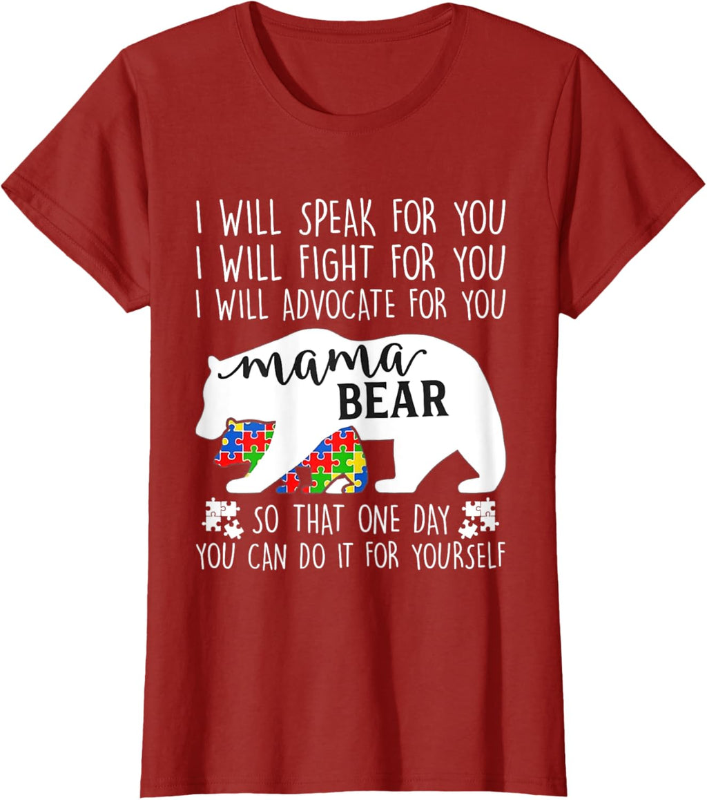Autism Mama Bear I Will Speak Fight Advocate For You